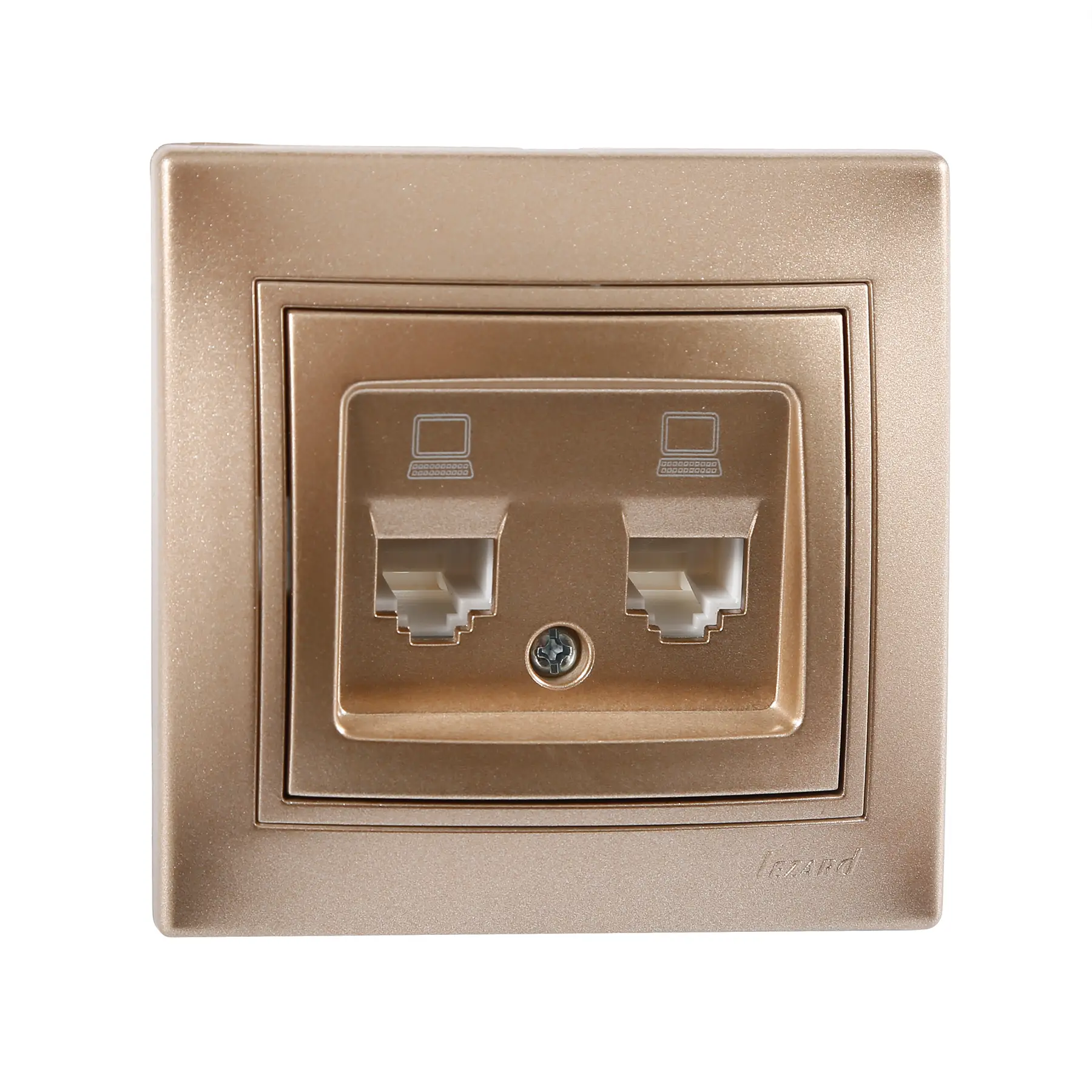 Розетка Lezard Mira 2-а комп'ютерна Світло-коричневий перламутр