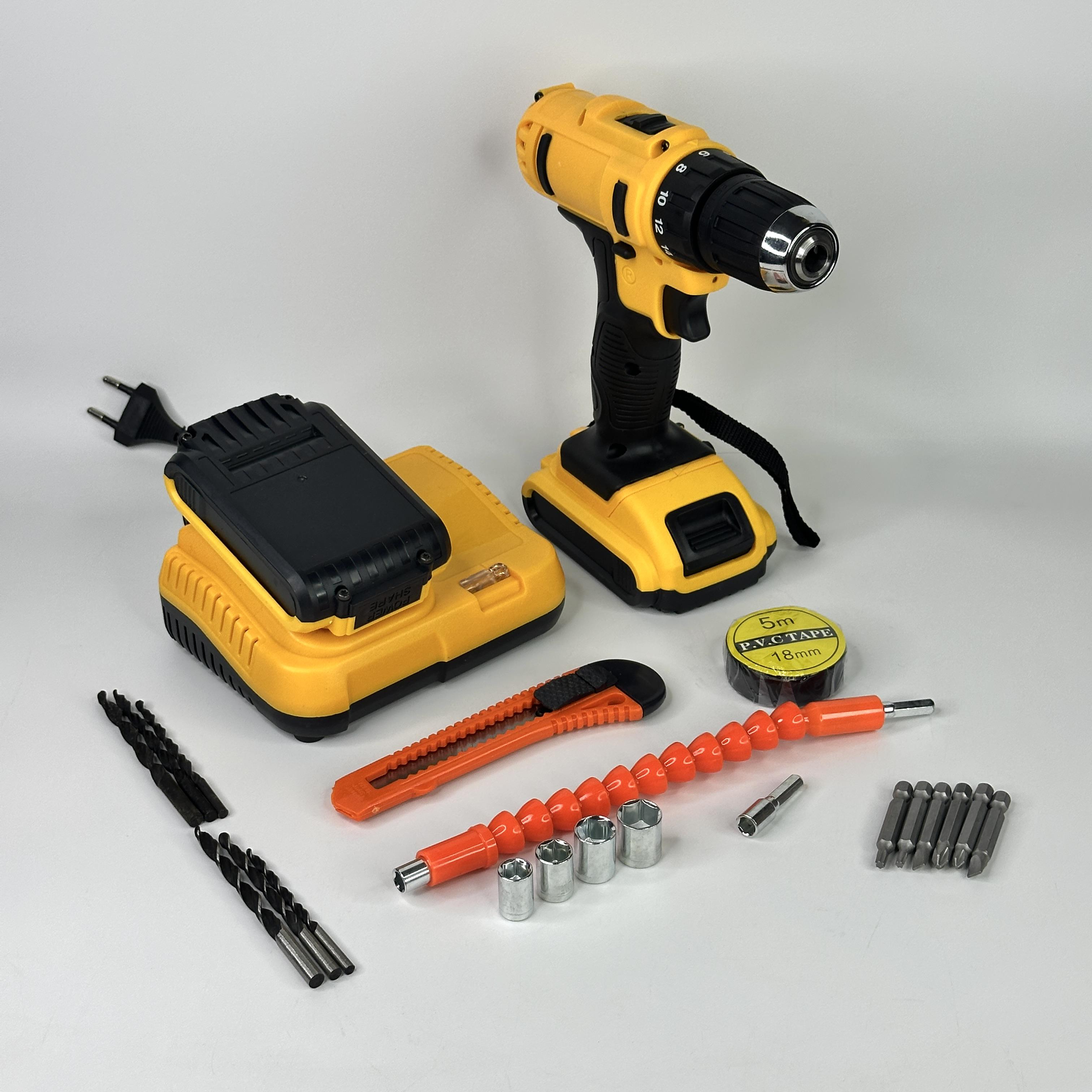 Шуруповерт с 2 ​​аккумуляторами 24V Желтый (CDW-24-Yellow)