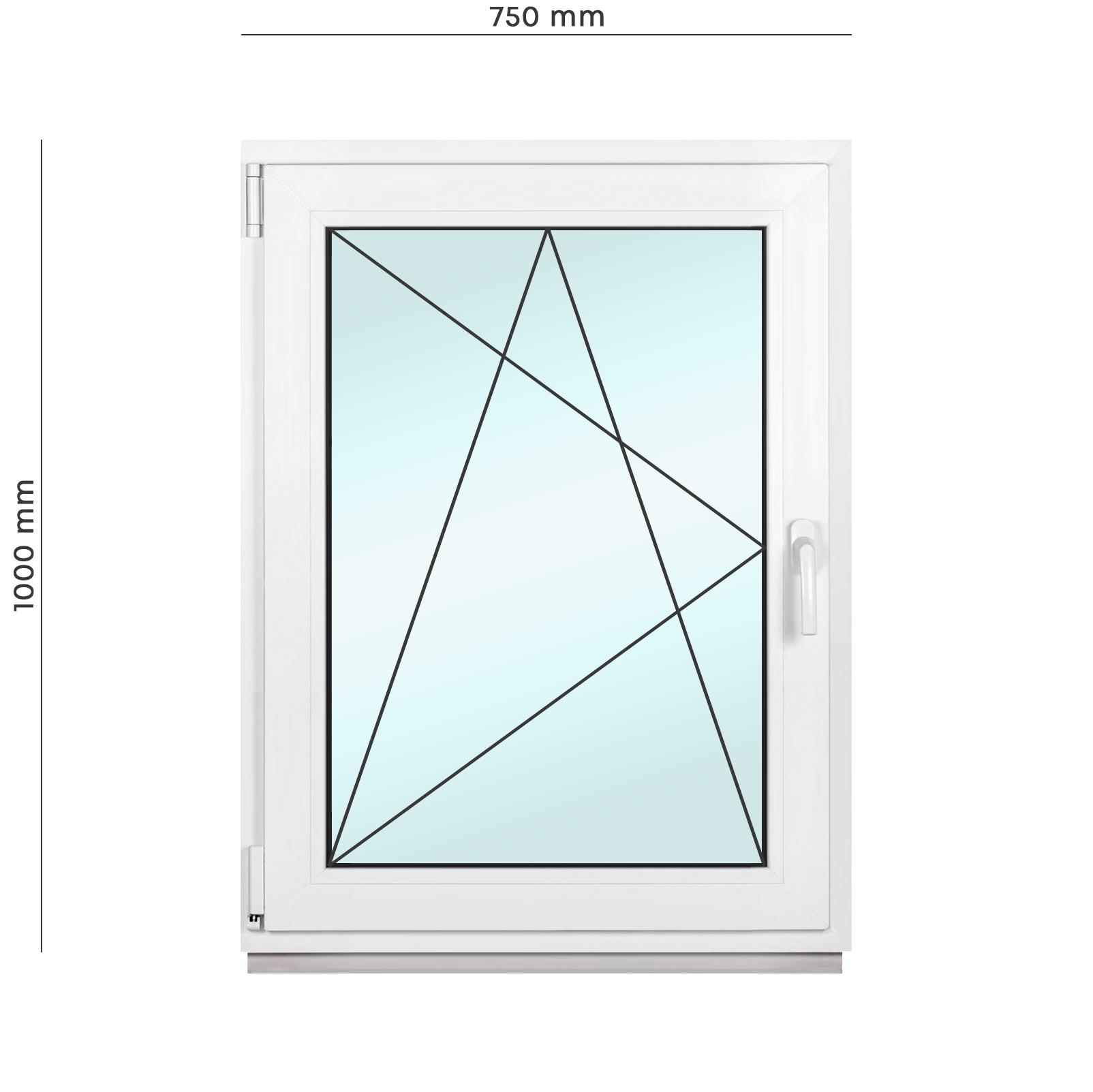 Вікно металопластикове Framex поворотно-відкидне з лівим відкриттям 750х1000 мм Білий - фото 2