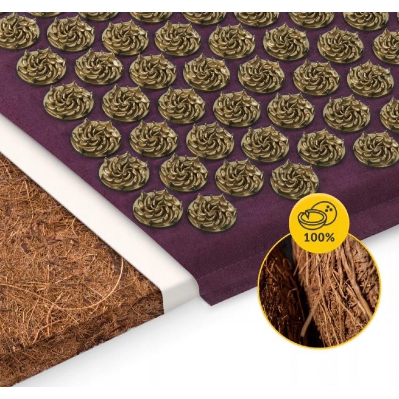 Килимок акупунктурний з подушкою 4fizjo Eco Mat аплікатор Кузнєцова Wine Red/Gold (P-5907739312907) - фото 8