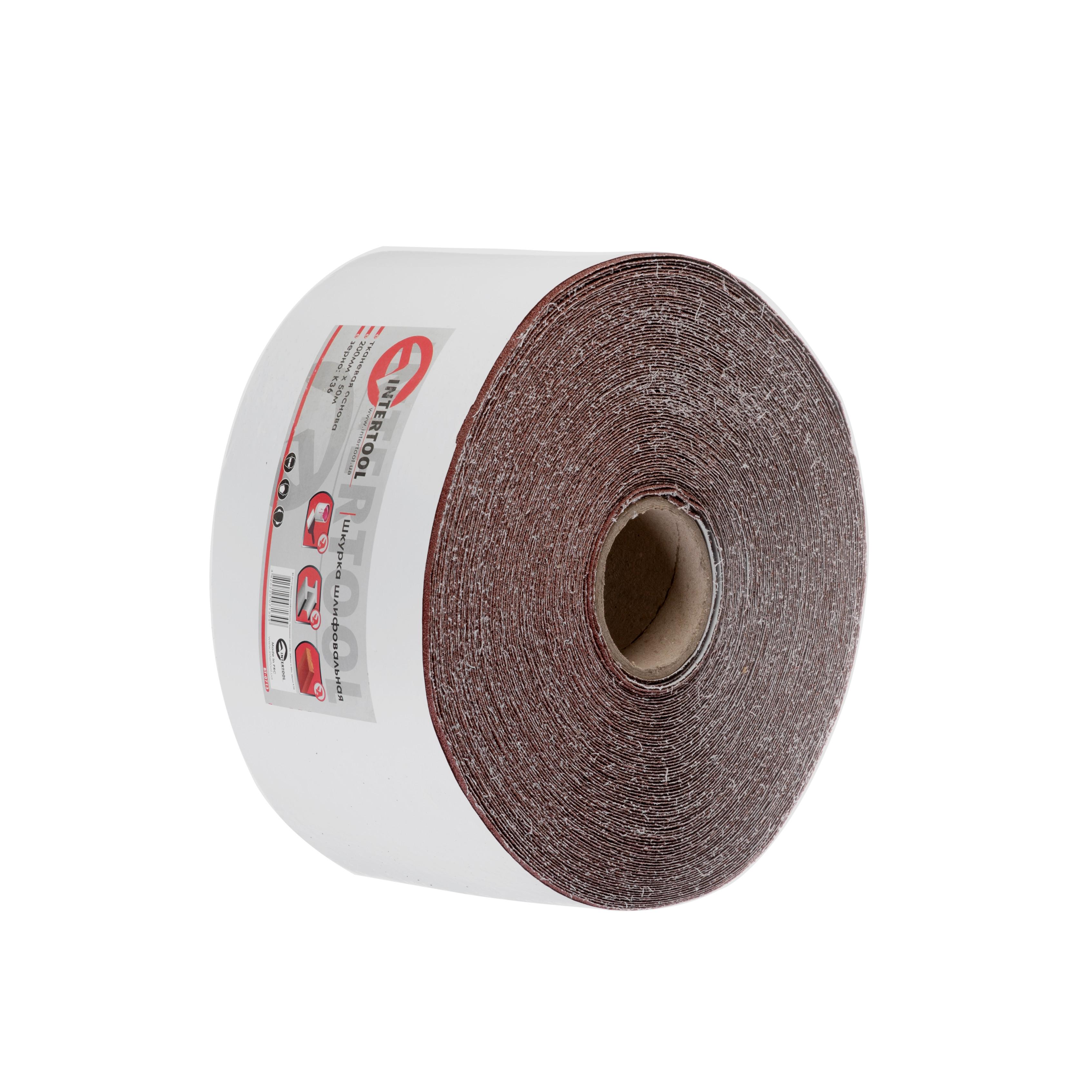 Шкурка шлифовальная Intertool BT-0713 на тканевой основе К36 20 см 50 м (121107)