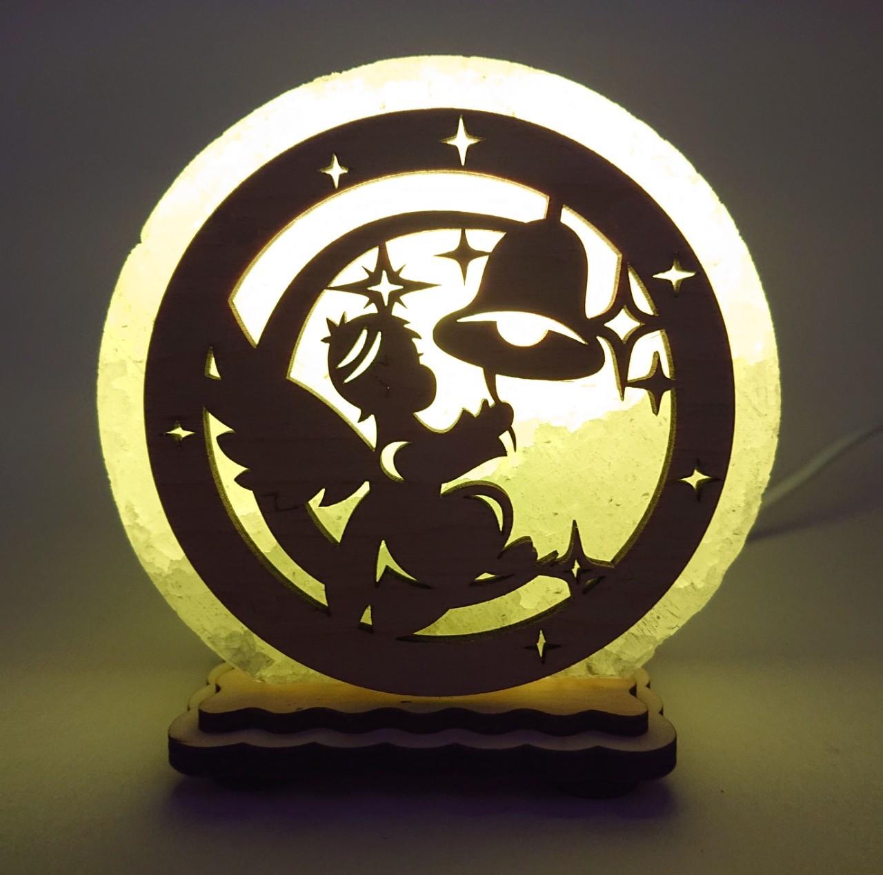 Соляной светильник Ангел с колокольчиком (KM-00002-g)