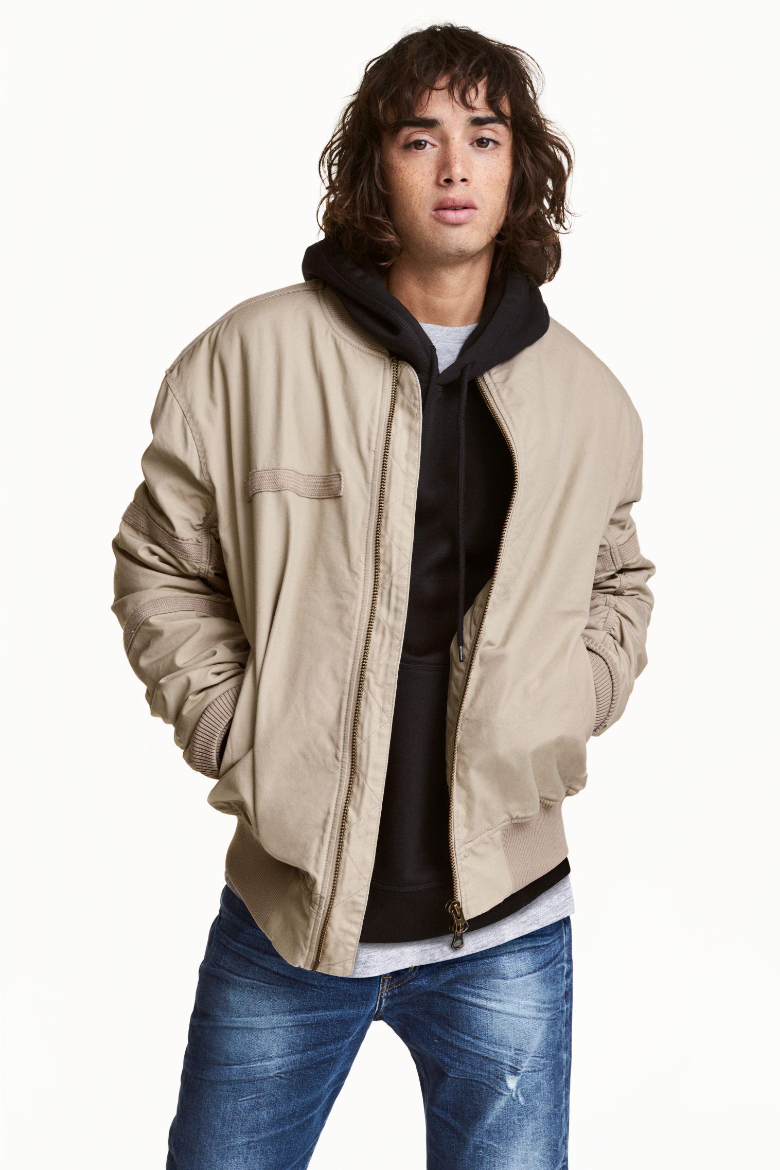 Бомбер H&M M Светло-бежевый (812449549) - фото 2 Бомбер H&M M Светло-бежевый (812449549) - фото 2