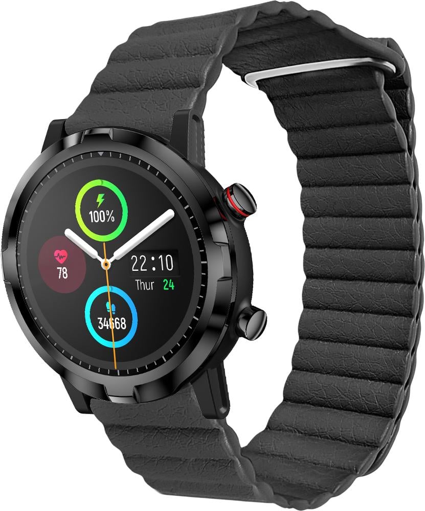 Ремешок кожаный Genis для Haylou Smart Watch RT LS05S Black (26529-2B)