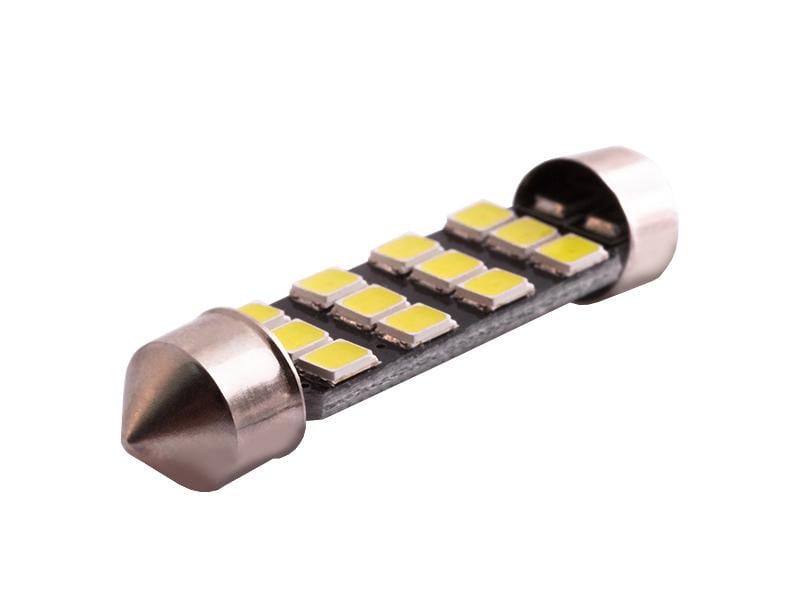 Автомобильная лампа светодиодная LEDUA S85 41 мм 12 SMD 2835 черная плата 12V Белый (2225)