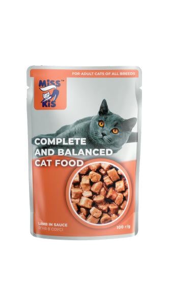 Корм для кошек влажный Miss Kis Ягненок в соусе 100 г (37202522) Корм для кошек влажный Miss Kis Ягненок в соусе 100 г (37202522)