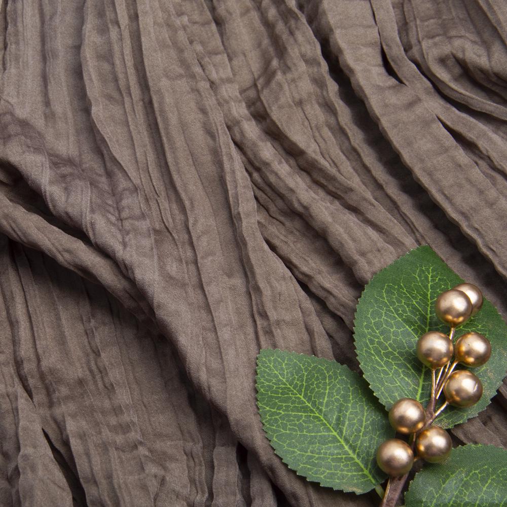 Ткань платяная шелк креш Джура 108 гр/м2 Хаки (24215)