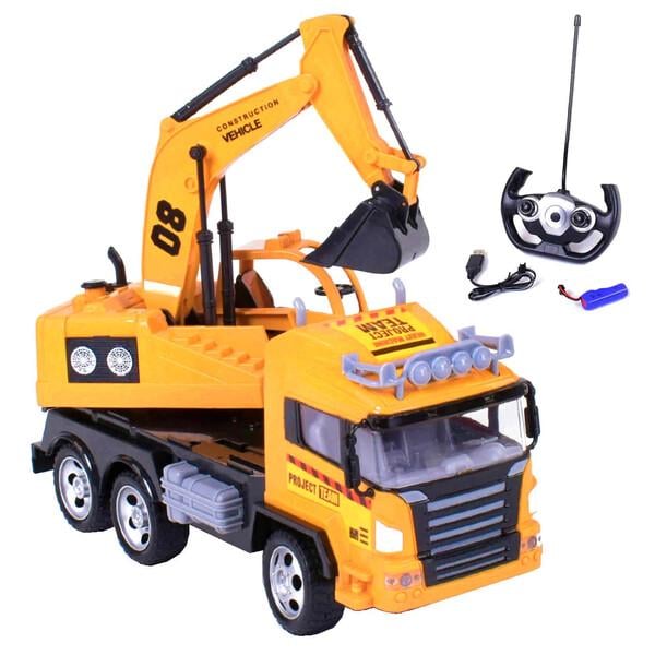 Экскаватор на радиоуправлении Jia Yue Toys строительный с пультом Оранжевый (029434)