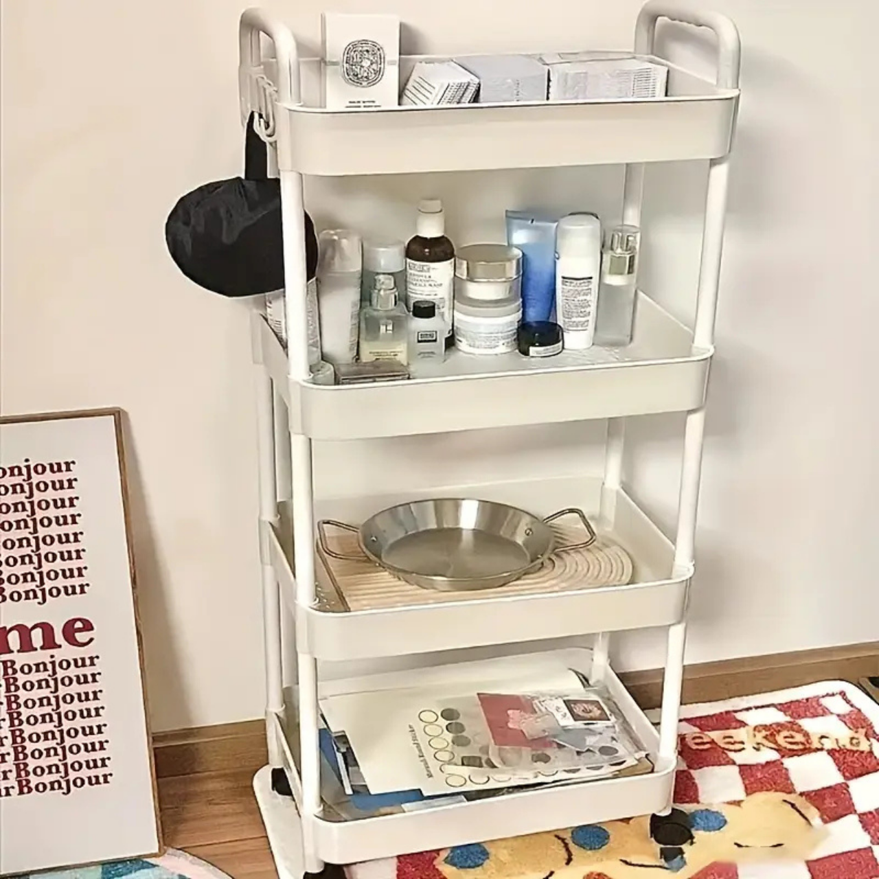 Етажерка на коліщатках універсальна 360° 4 яруси 21,5х32,5х97 см Білий (5313121155) - фото 12 Етажерка на коліщатках універсальна 360° 4 яруси 21,5х32,5х97 см Білий (5313121155) - фото 12