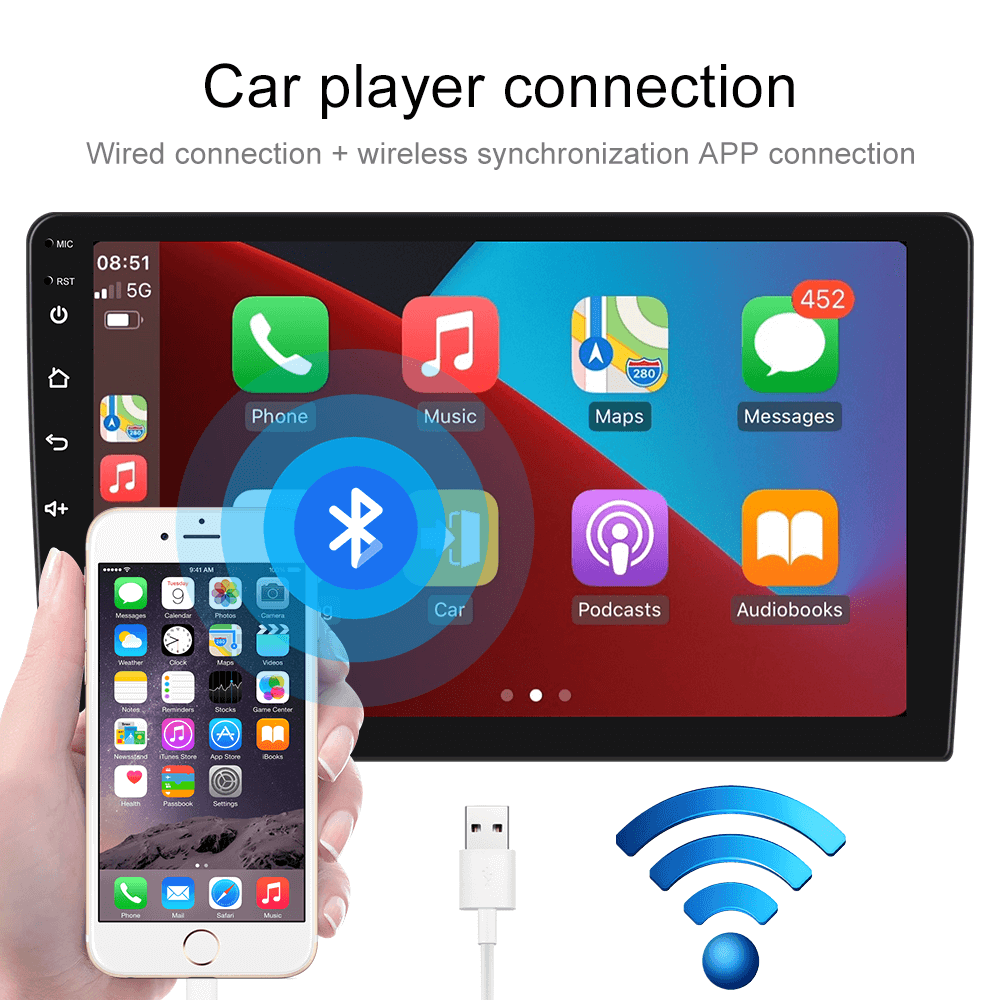 Магнитола универсальная Android для авто A2747 OS10 1/16 Gb 10,1" HD GPS WI-Fi FM BT Wireless Car Play (554427) - фото 9