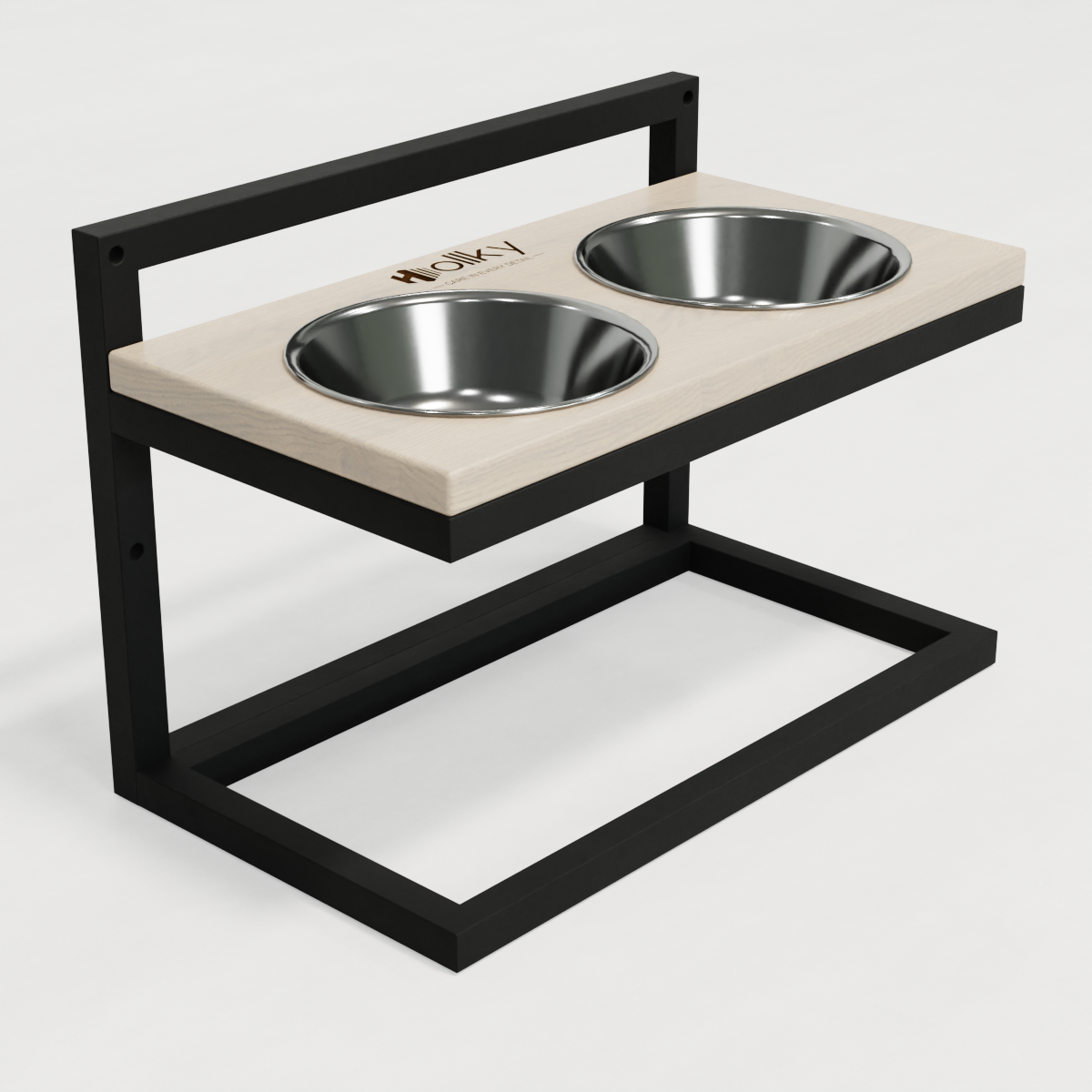 Миски на регулируемой подставке для средних собак Hollky Flex M 2х0,85 л (FM-422530-BLWH) - фото 3 Миски на регулируемой подставке для средних собак Hollky Flex M 2х0,85 л (FM-422530-BLWH) - фото 3