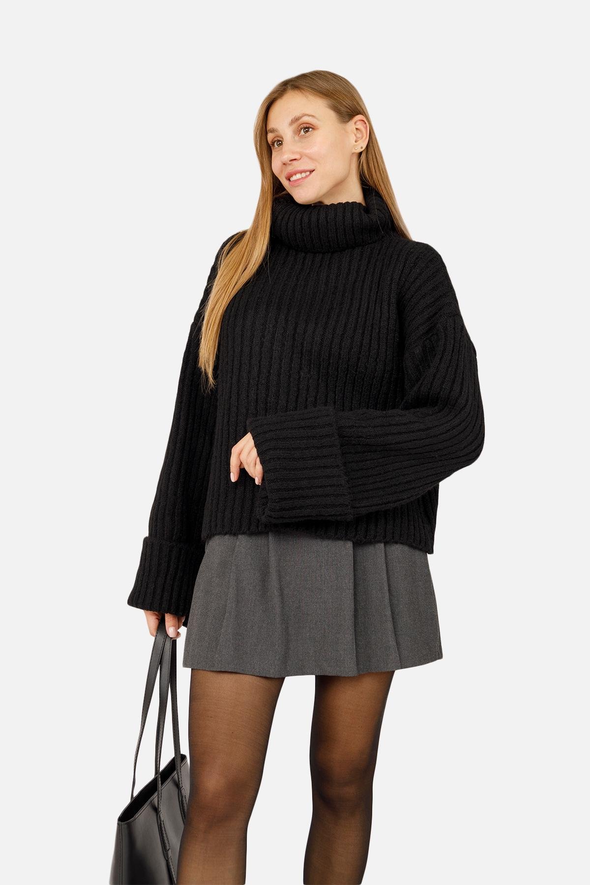 Свитер женский ЦБ-00262486 р. 46 Черный (SKT001026992)