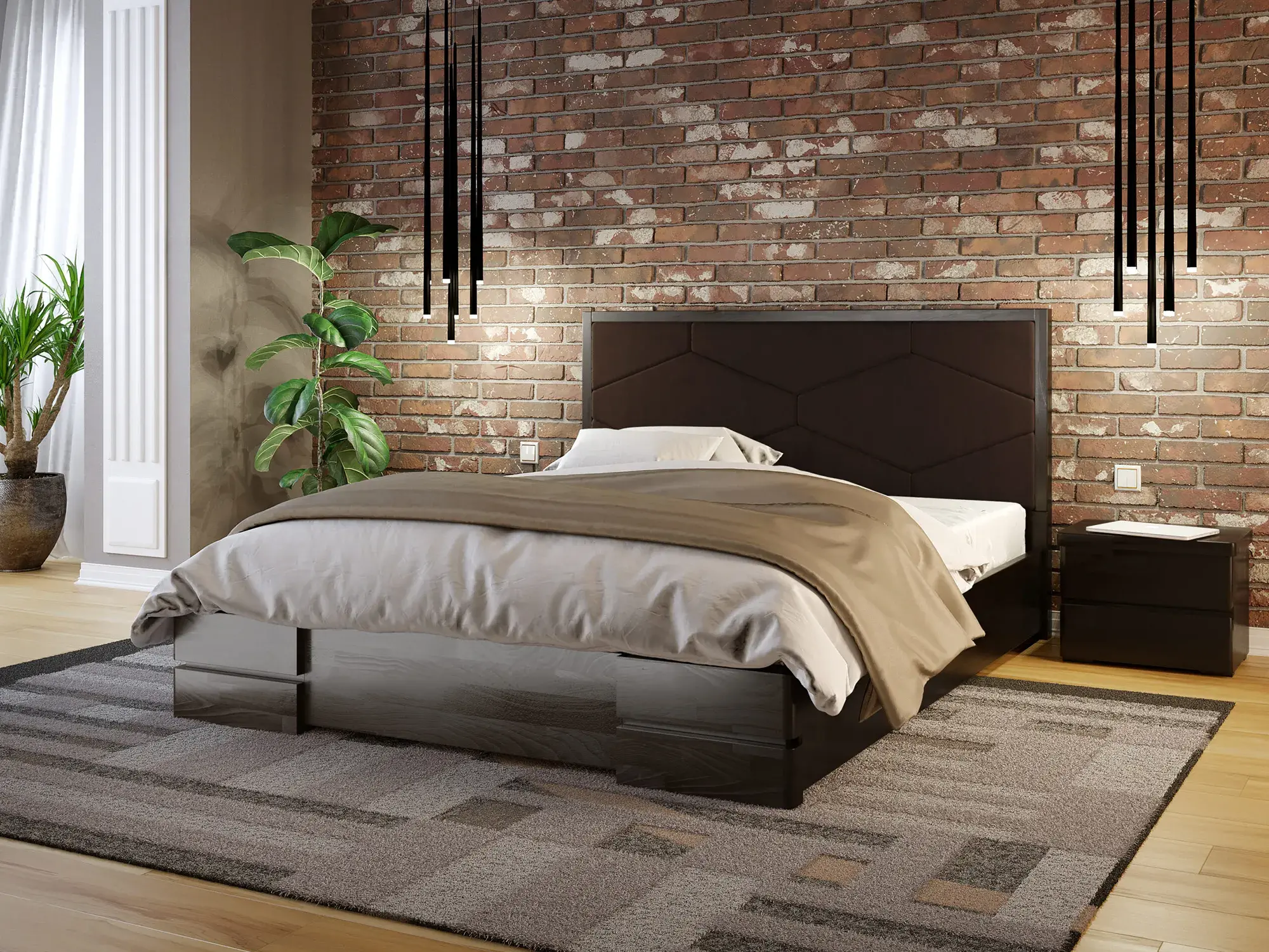 Кровать классическая двуспальная Arbor Drev Севилья бук дерево с подъемным механизмом 180х200 см Венге магия (49687)