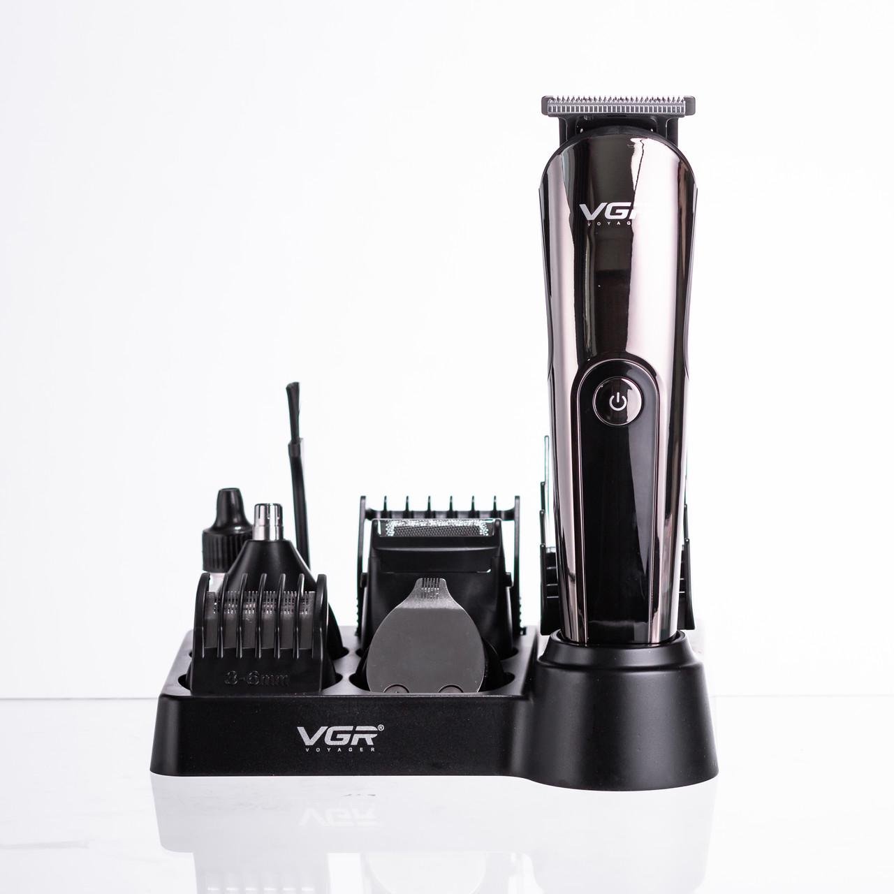 Набір для стрижки VGR V-107 волосся 5в1 машинка/триммер/бритва (7361) - фото 4 Набір для стрижки VGR V-107 волосся 5в1 машинка/триммер/бритва (7361) - фото 4