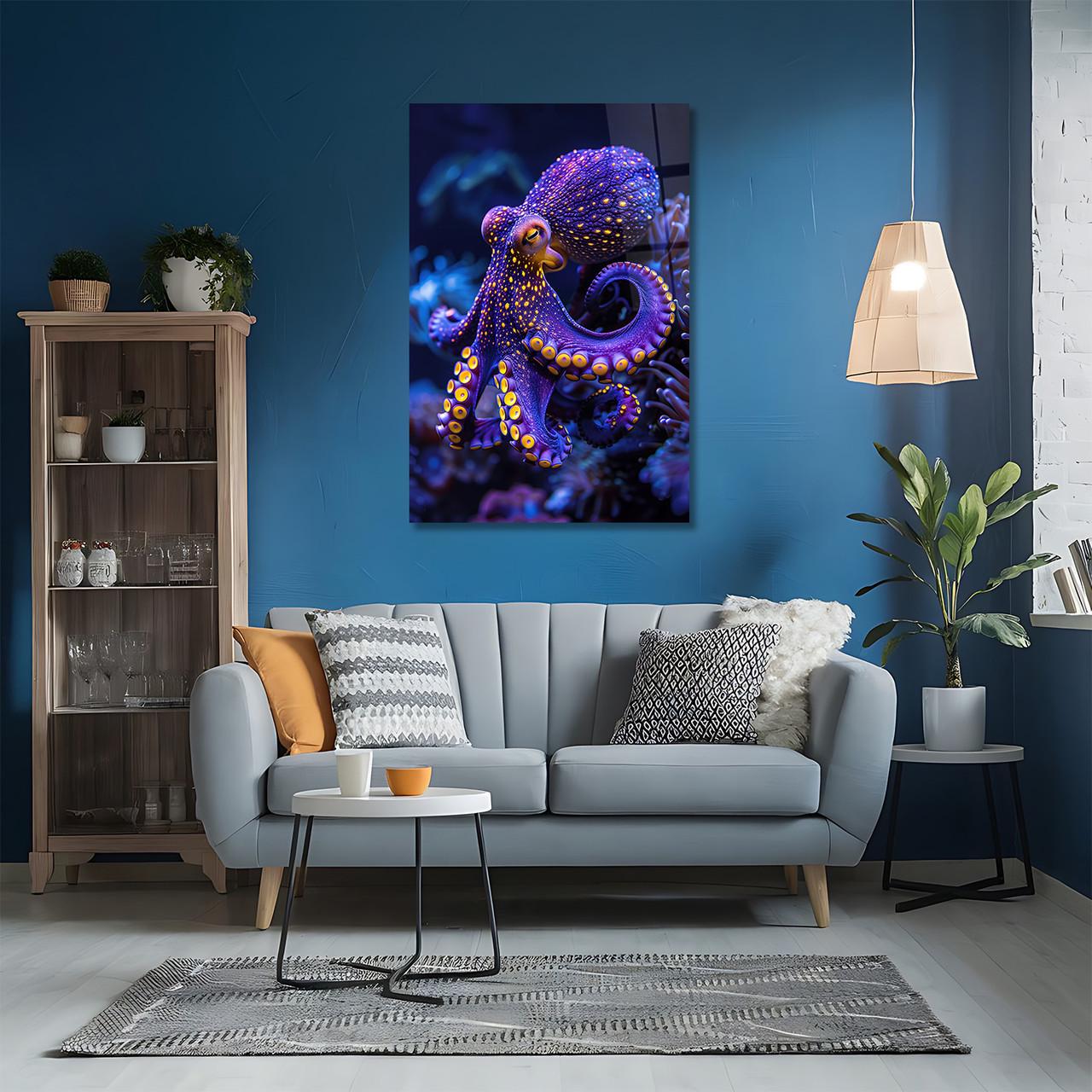 Картина на стекле NovellaPrint Осьминог ночи 80х120 см (455.4) - фото 5