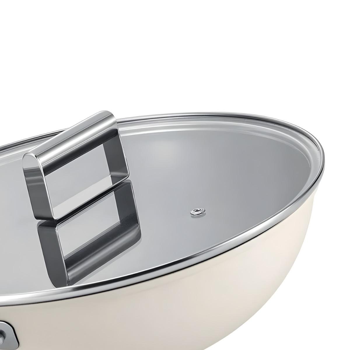 Набір посуду для приготування 5в1 Вок сковорода 30 см з кришкою/каструля 24 см з кришкою/сковорода 24 см (1084) - фото 2 Набір посуду для приготування 5в1 Вок сковорода 30 см з кришкою/каструля 24 см з кришкою/сковорода 24 см (1084) - фото 2