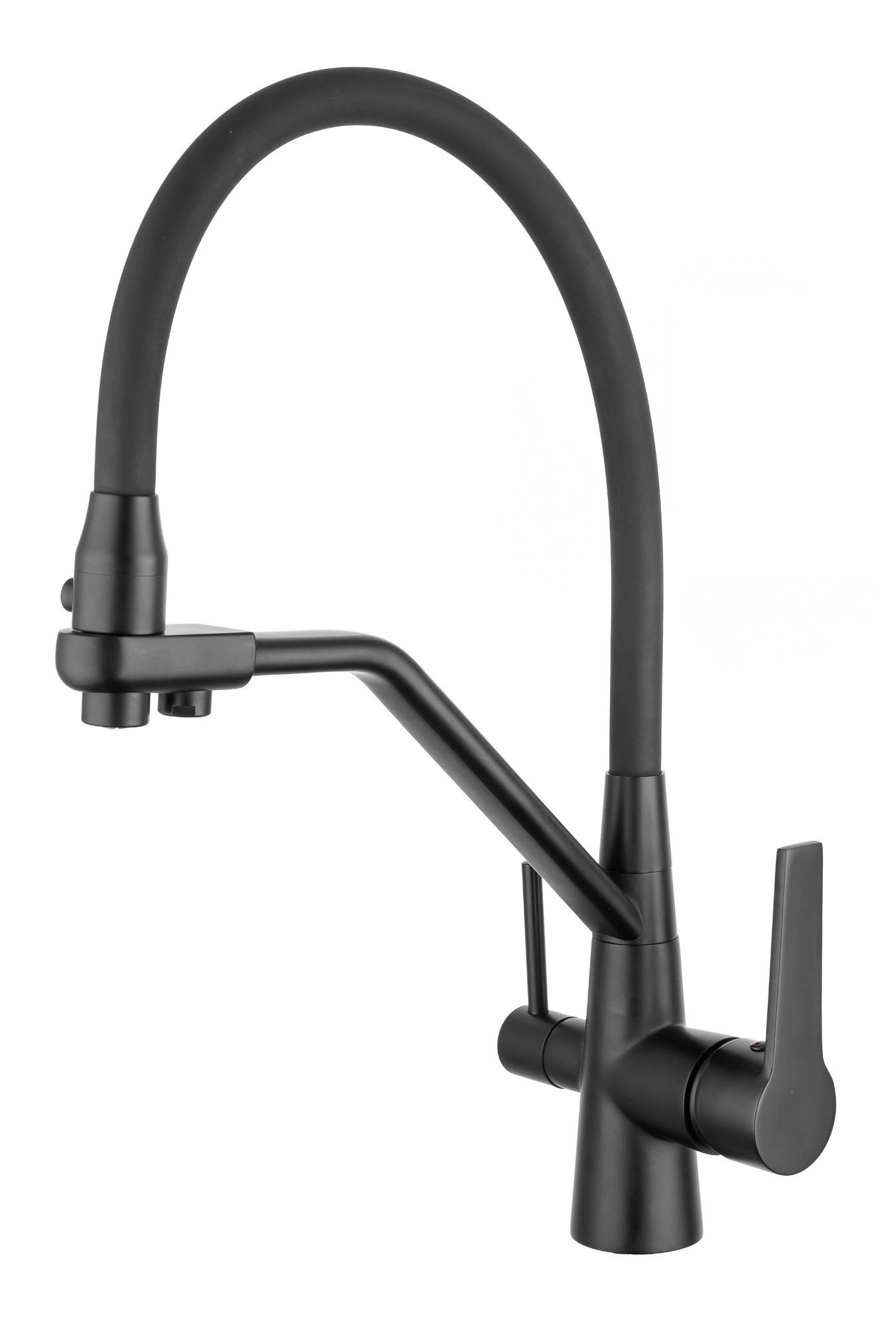 Змішувач для кухні Frap з гнучким виливом та можливістю підключення фільтрованої води (F4374-6)