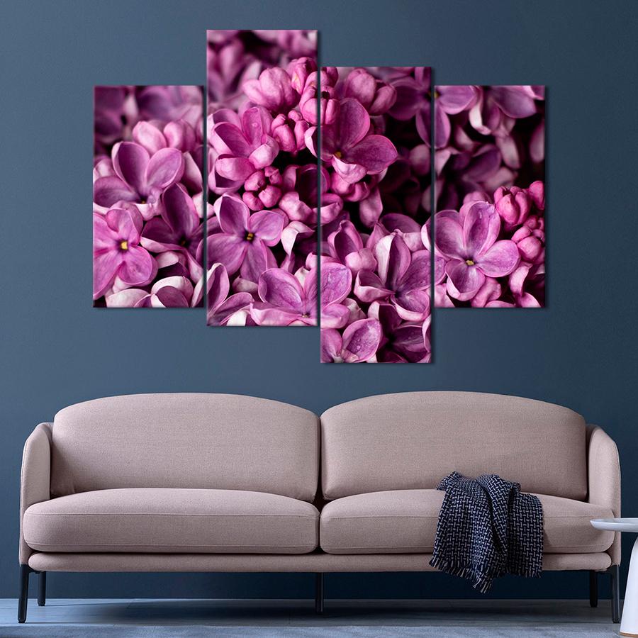 Картина цветы и растения Сиреневый фон 129x90 см (A981-4)