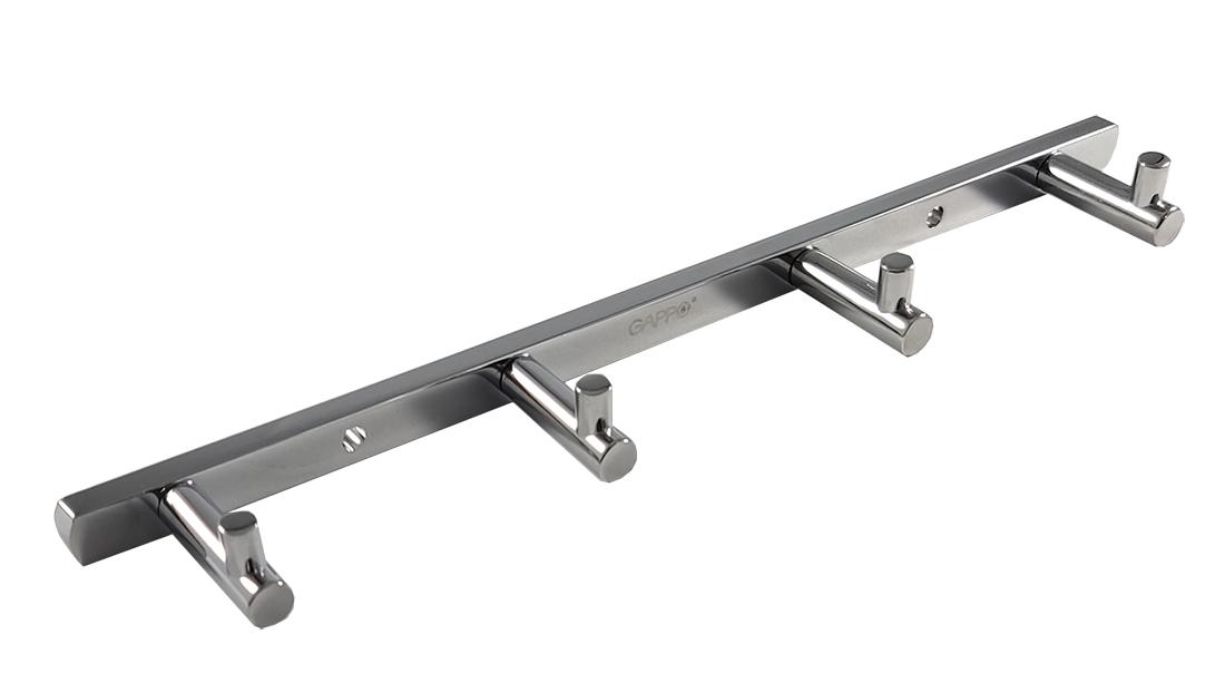 Вешалка G202-4 на 4 крючка Gappo латунь Хром