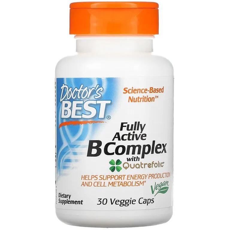 Комплекс витаминов группы В Doctor's Best Fully Active B Complex with Quatrefolic 30 капсул (1045923957)