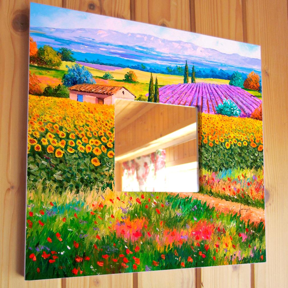 Дзеркало декоративне Поле лаванди 260х260 мм (M00197)