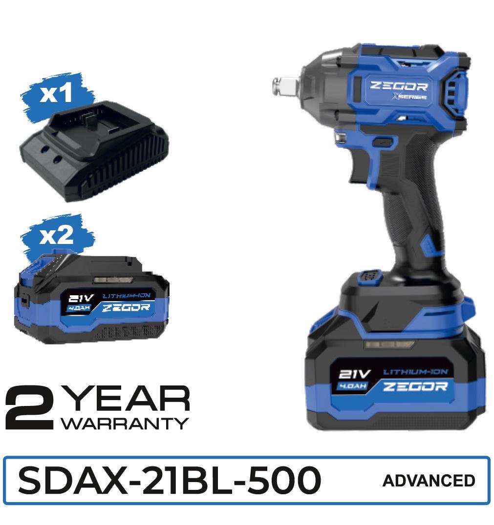 Гайковерт ударный аккумуляторный Zegor SDAX-21BL-500 21V Advanced 2 батареи бесщеточный двигатель/реверс/с подсветкой - фото 15 Гайковерт ударный аккумуляторный Zegor SDAX-21BL-500 21V Advanced 2 батареи бесщеточный двигатель/реверс/с подсветкой - фото 15