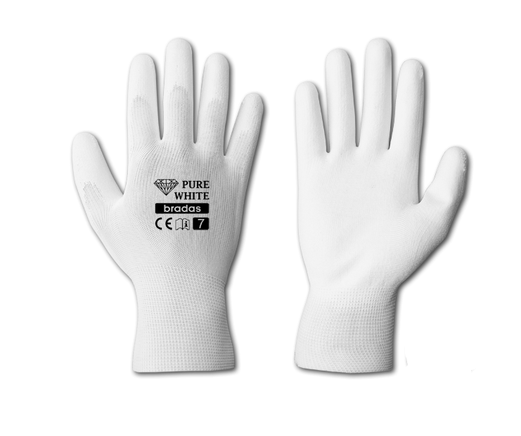 Перчатки защитные полиуретан р.8 Pure White (RWPWH8)