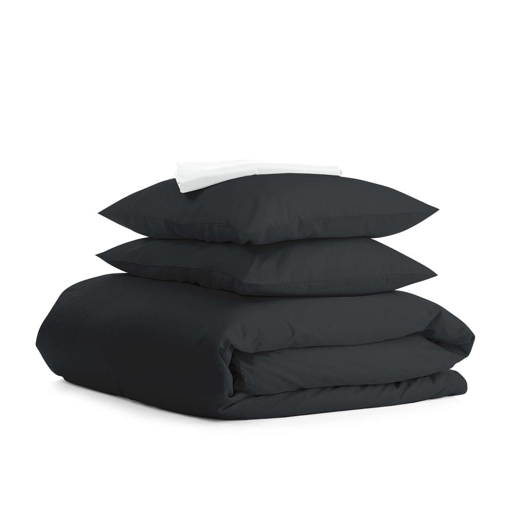 Комплект сімейної постільної білизни Cosas Ranfors Black White 2х160х220 см на гумці (4822052040140)