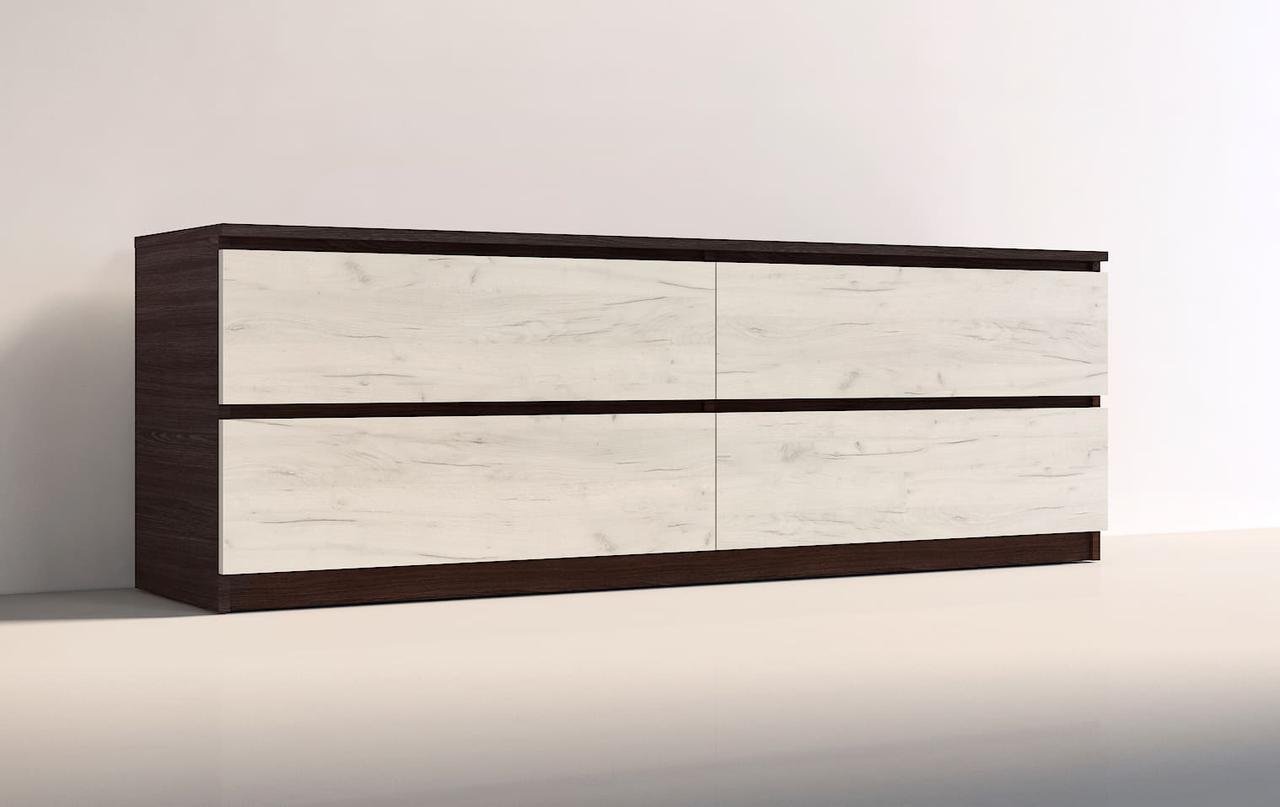 Тумба под ТВ Мастер Форм Брайт 139,2 х37 6х51 1 см Венге магия/Дуб крафт белый (23113800)