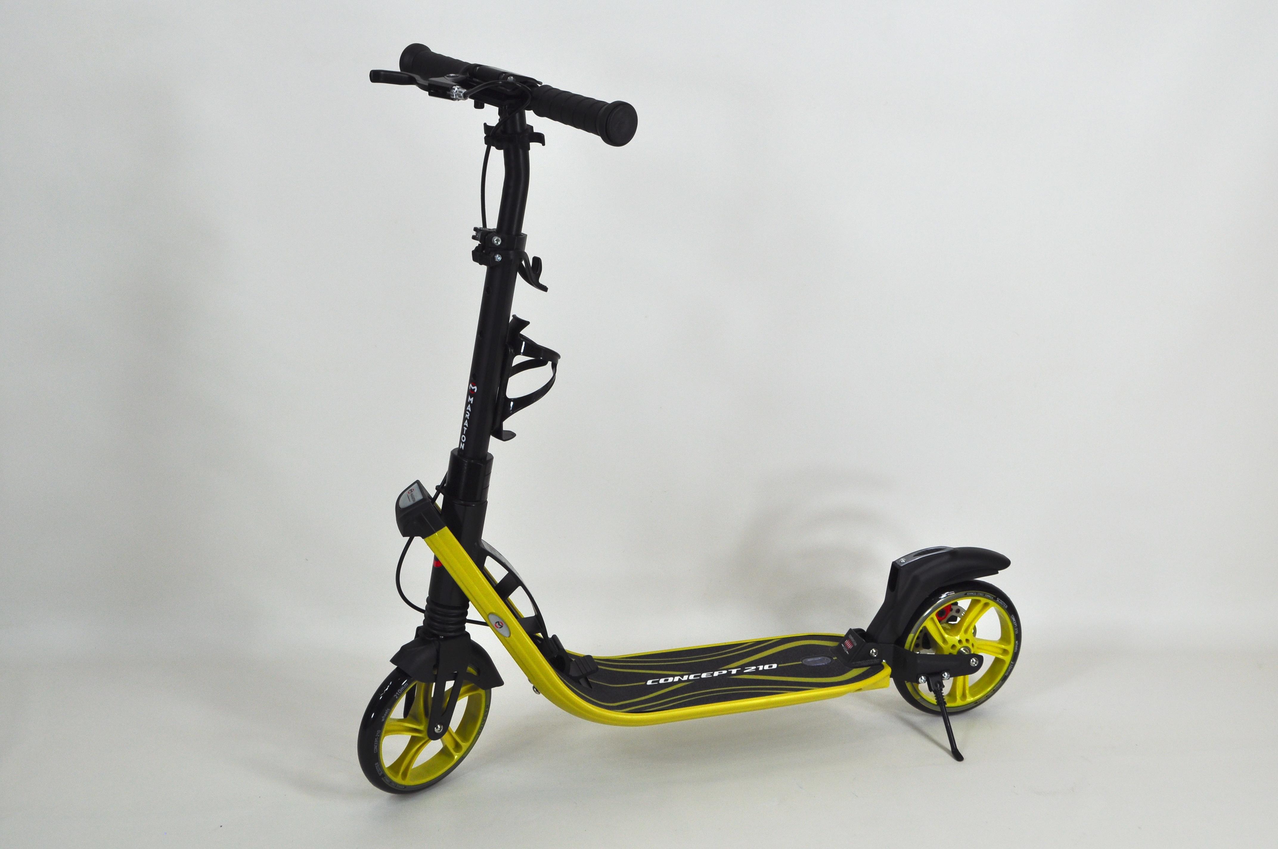Самокат Maraton Concept 210 с дисковым тормозом и подногой Желтый - фото 13