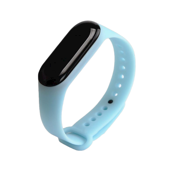Ремешок MRK для фитнес браслета Xiaomi Mi Band 4/3 силиконовый/светящийся Голубой