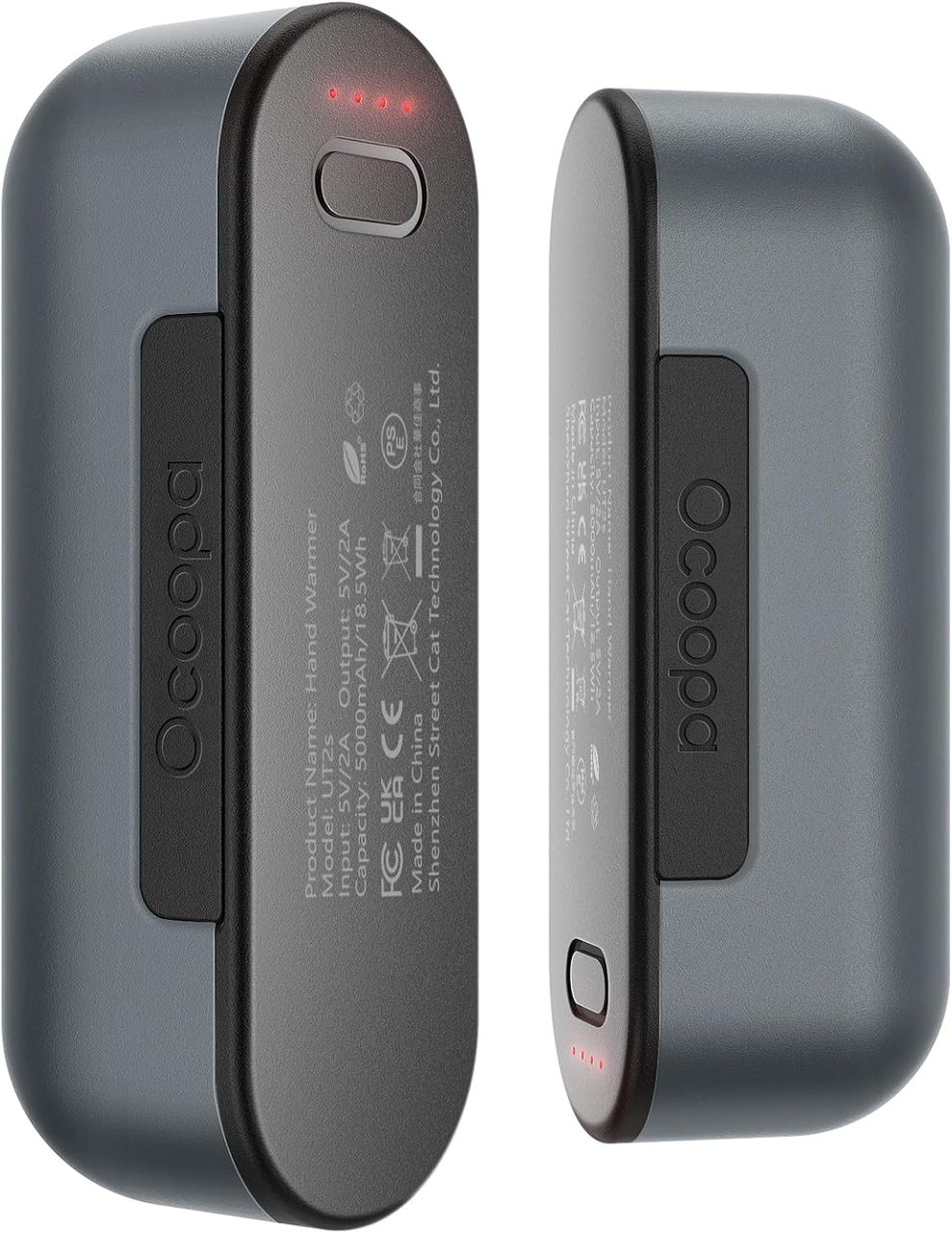 Електрична грілки магнітні для рук OCOOPA MagTwins UT2s 2в1 4 рівні тепла PowerBank 5000 мАг Grey (3003443289)
