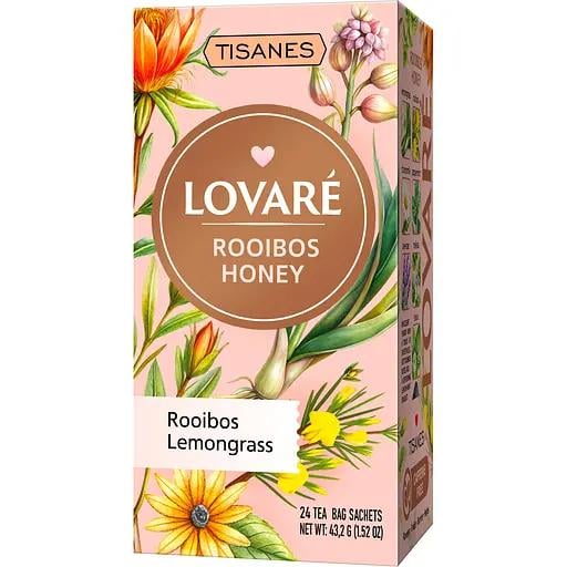 Чай Lovare Rooibos honey Ройбуш с травами 24 пакетика (lov1071)