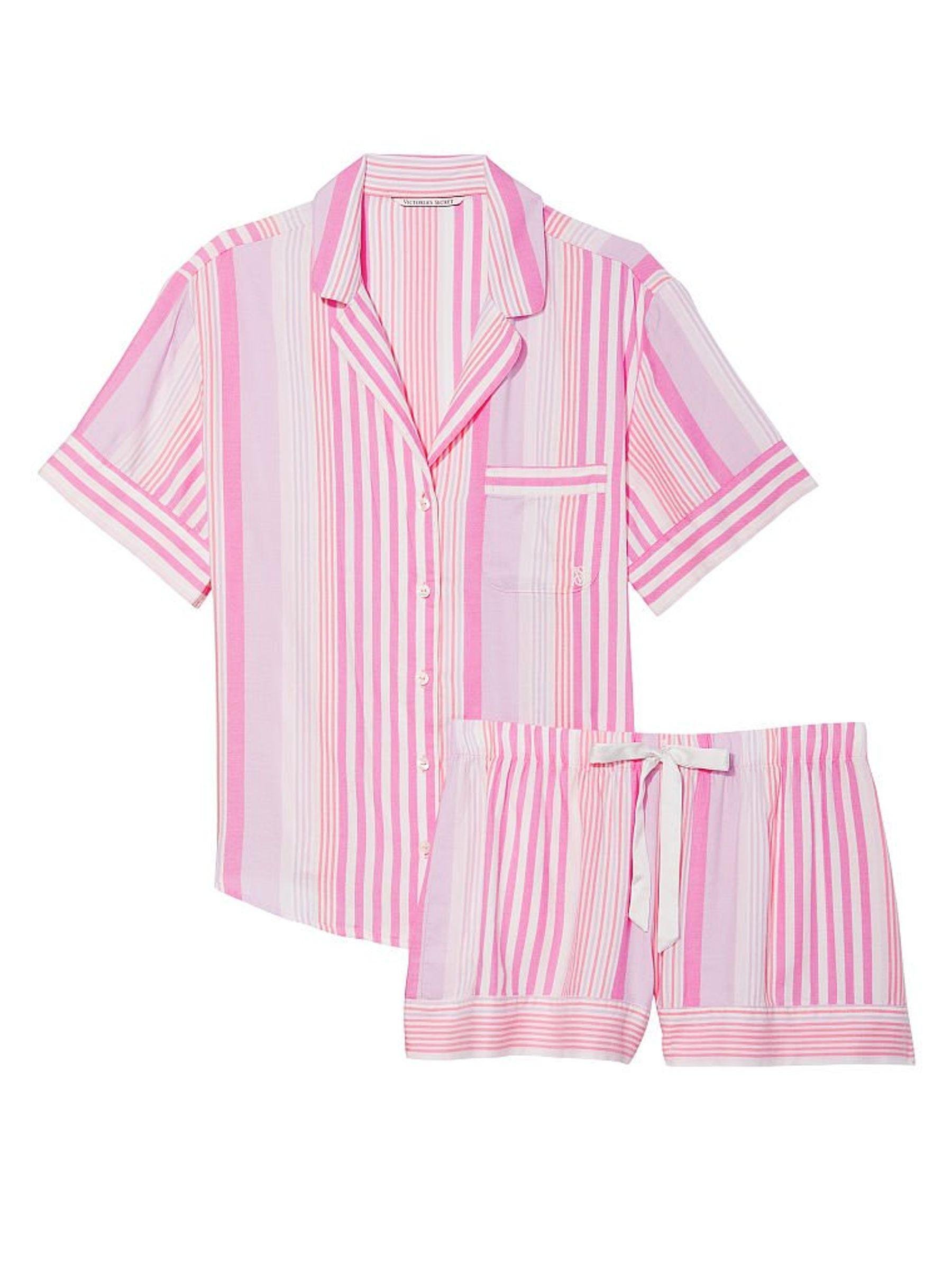 Піжама фланель сорочка/шорти Victoria's Secret Flannel Short Pajama смужка М Рожевий (26811624D) - фото 3 Піжама фланель сорочка/шорти Victoria's Secret Flannel Short Pajama смужка М Рожевий (26811624D) - фото 3