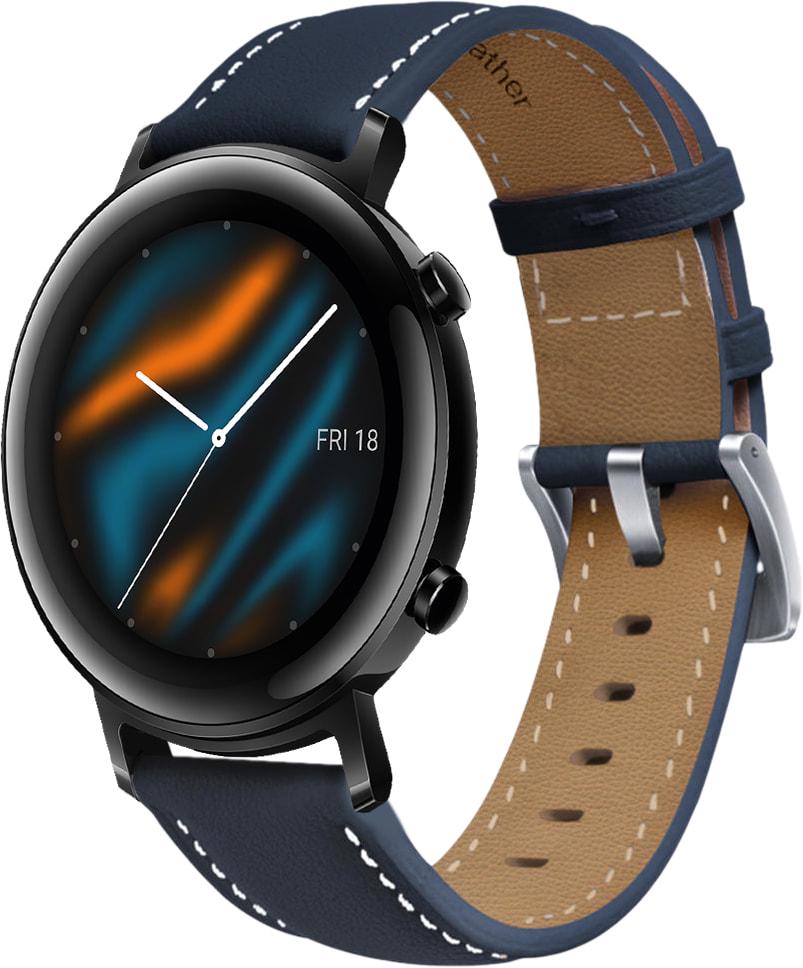 Ремешок кожаный Folsa для Huawei Watch GT 2 42 мм Dark Blue (31513-5D)