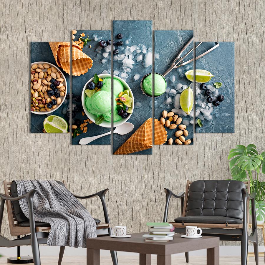 Настенний декор Фисташковое мороженое с лаймом и черникой 137x85 см (A364-5)