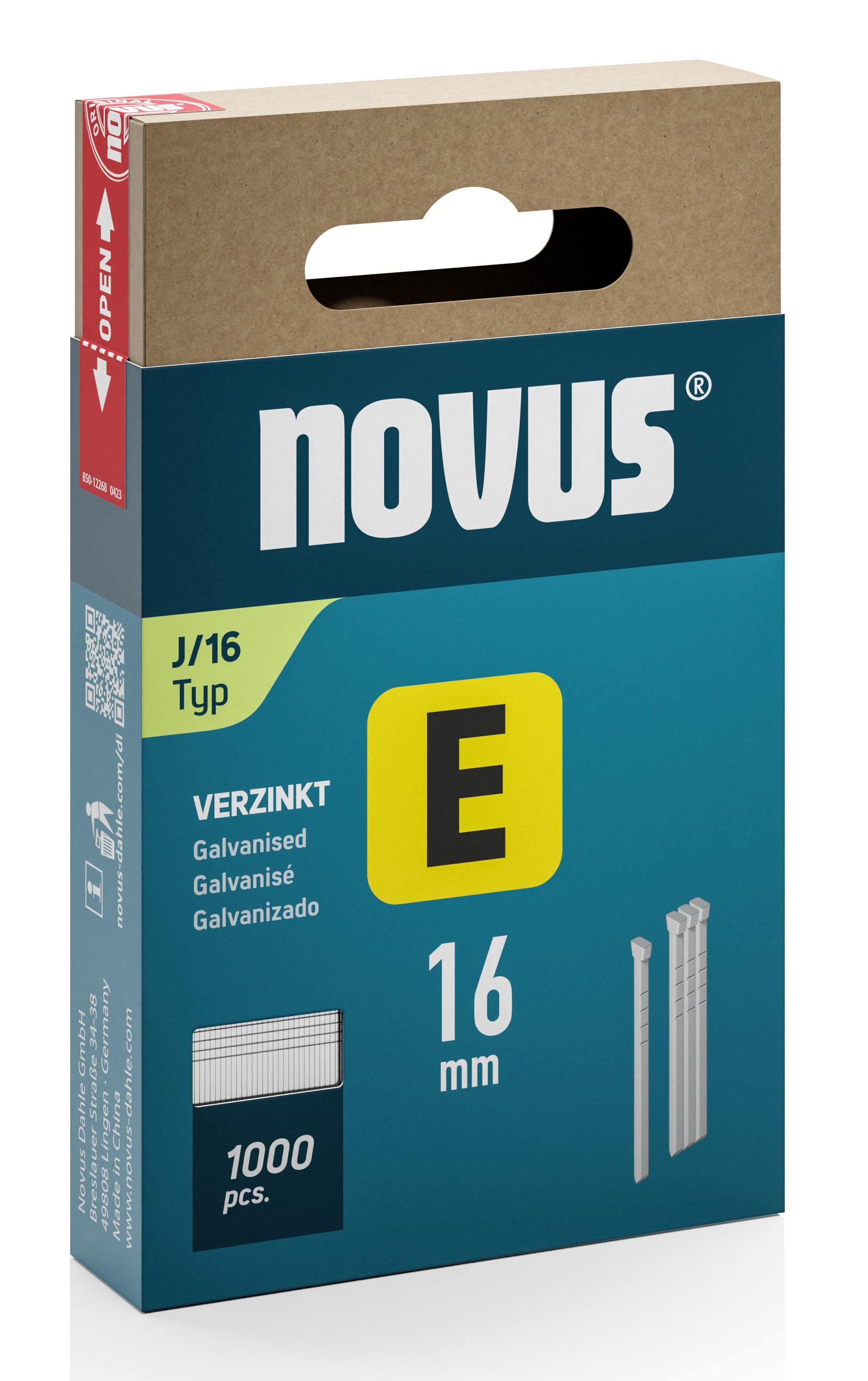 Гвозди для строительного степлера Novus J 16мм тип 1000 шт. (35967544)