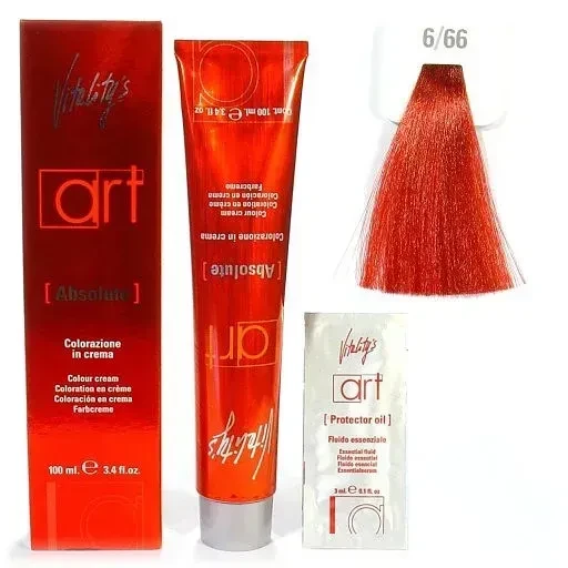 Крем-краска для волос с масляным коктейлем Vitality’s Art Absolute Hair Color Cream 6/66 Красный насыщенный темный блондин 100 мл