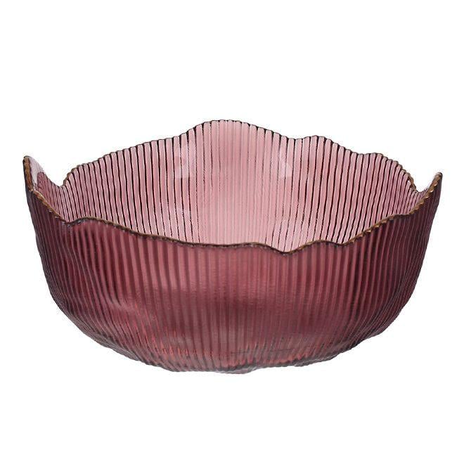 Салатник стеклянный Flora Fleur 20 см Бордовый (28406)