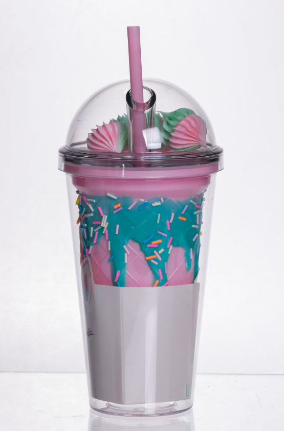 Склянка багаторазова Єдиноріг з кришкою та трубочкою 400 мл Морська хвиля (HP-18-1TUP) - фото 3 Склянка багаторазова Єдиноріг з кришкою та трубочкою 400 мл Морська хвиля (HP-18-1TUP) - фото 3