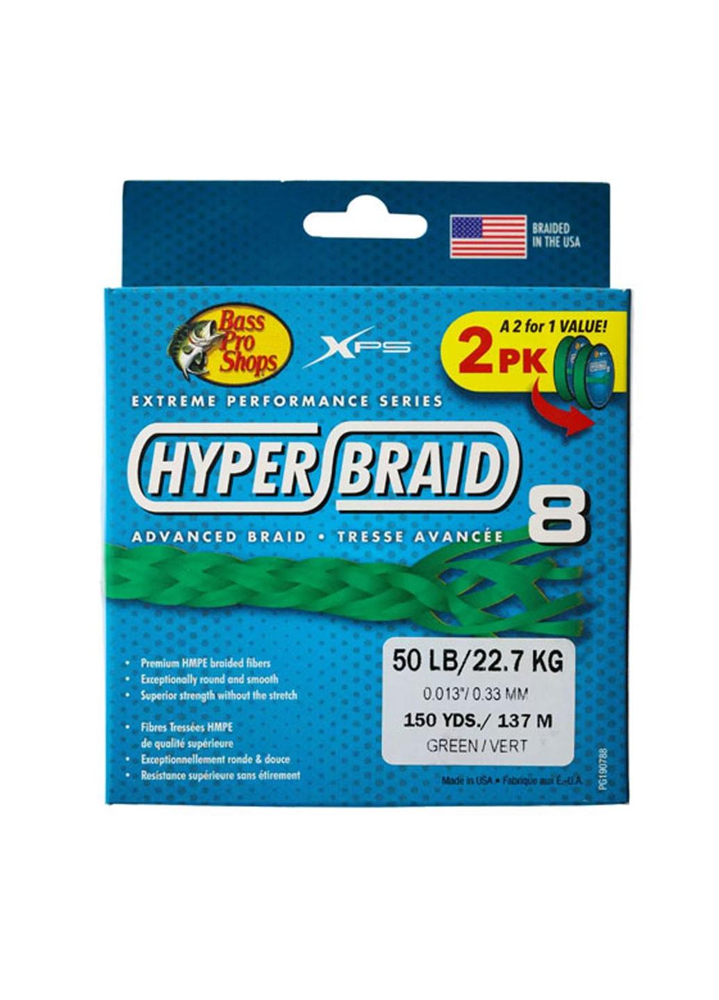 Шнур Bass XPS Hyper Braid 8 Fishing Line 2-Pack 137 м 10 LB 0,10 мм 2 шт. Зелений (2773662) - фото 1