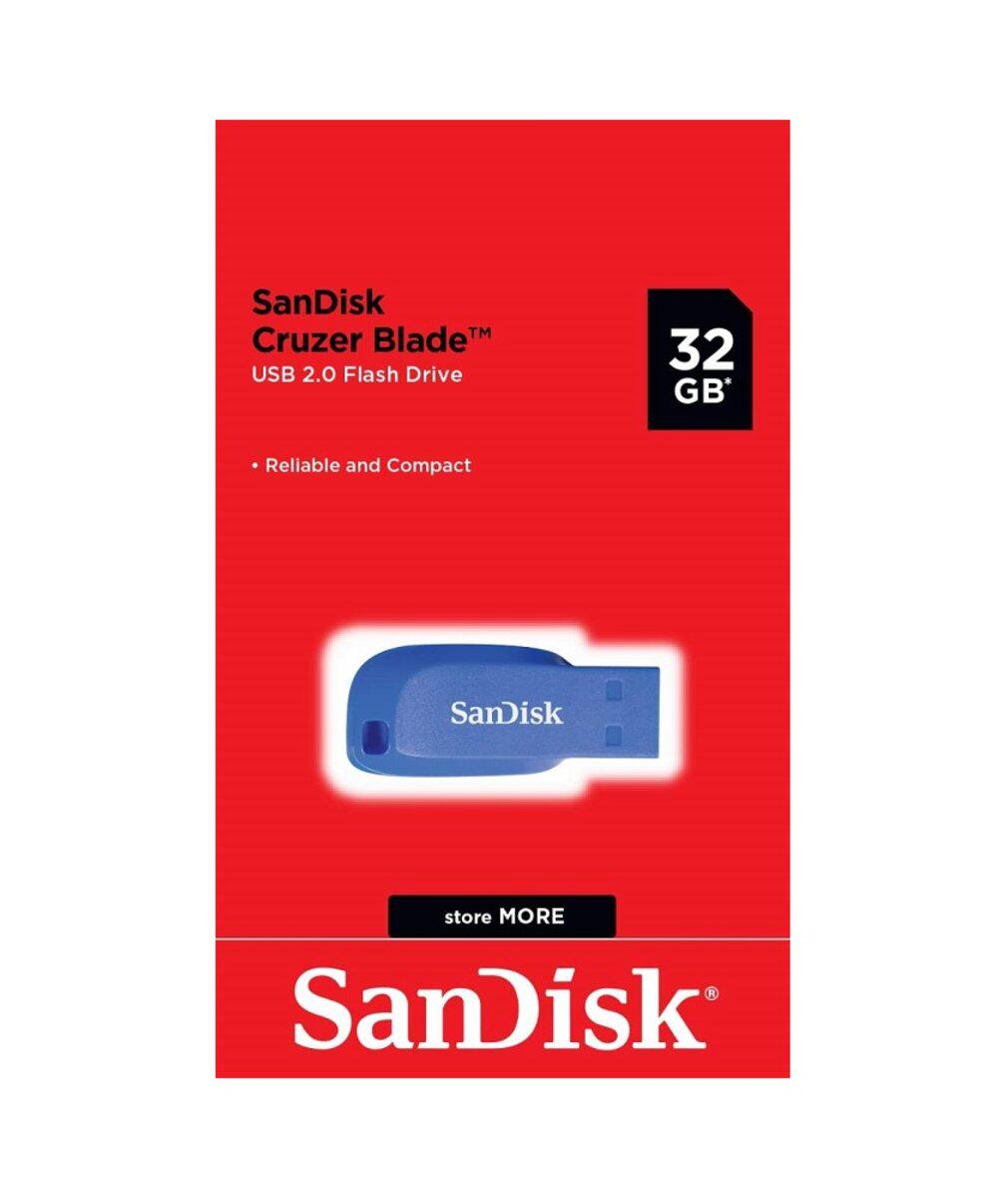 Флеш-память SanDisk Cruzer Blade 32 Гб Blue (SDCZ50C-032G-B35BE) - фото 3