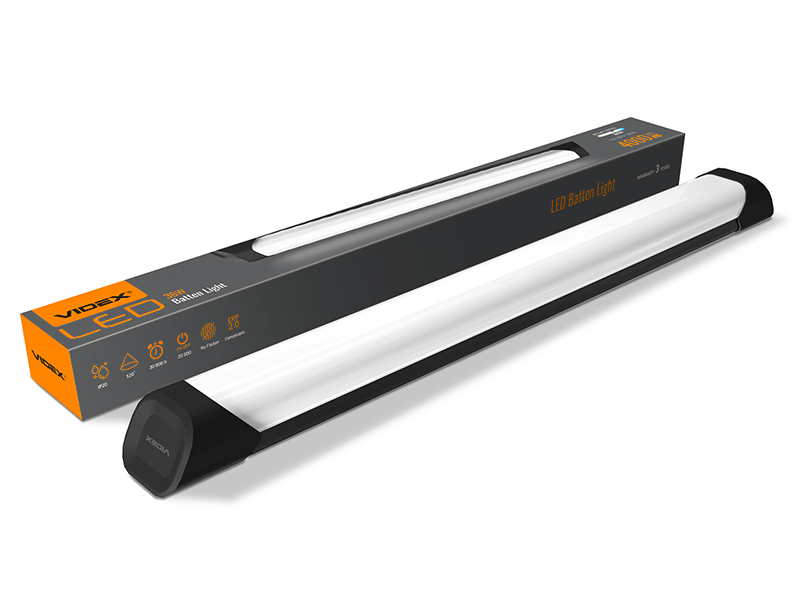 Світлодіодний світильник лінійний Videx 36W 0,6 м 5000К 220V Чорний (VLE-BN-36065B)