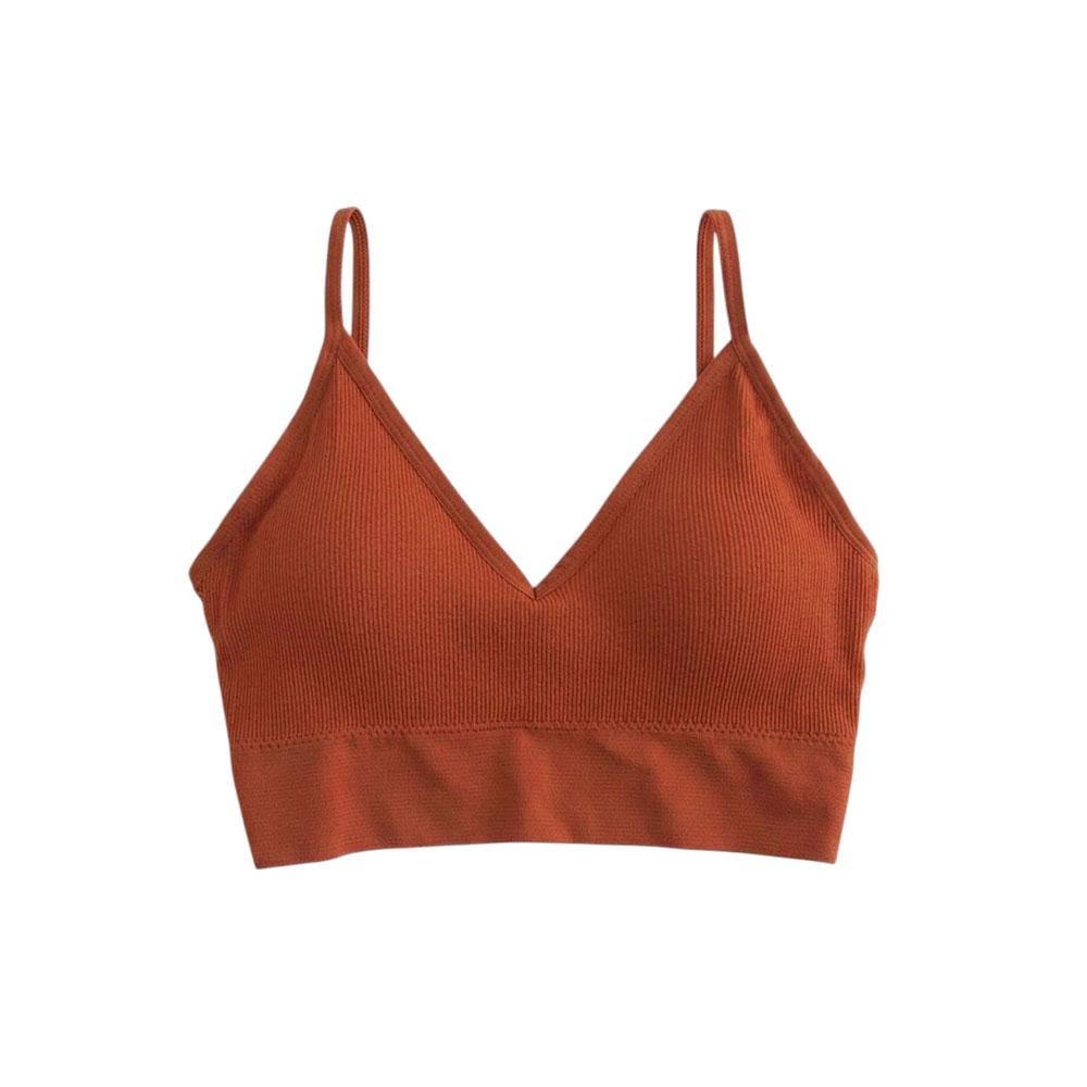 Топ женский на бретелях в рубчик One size Карамельный (TA0205_1)