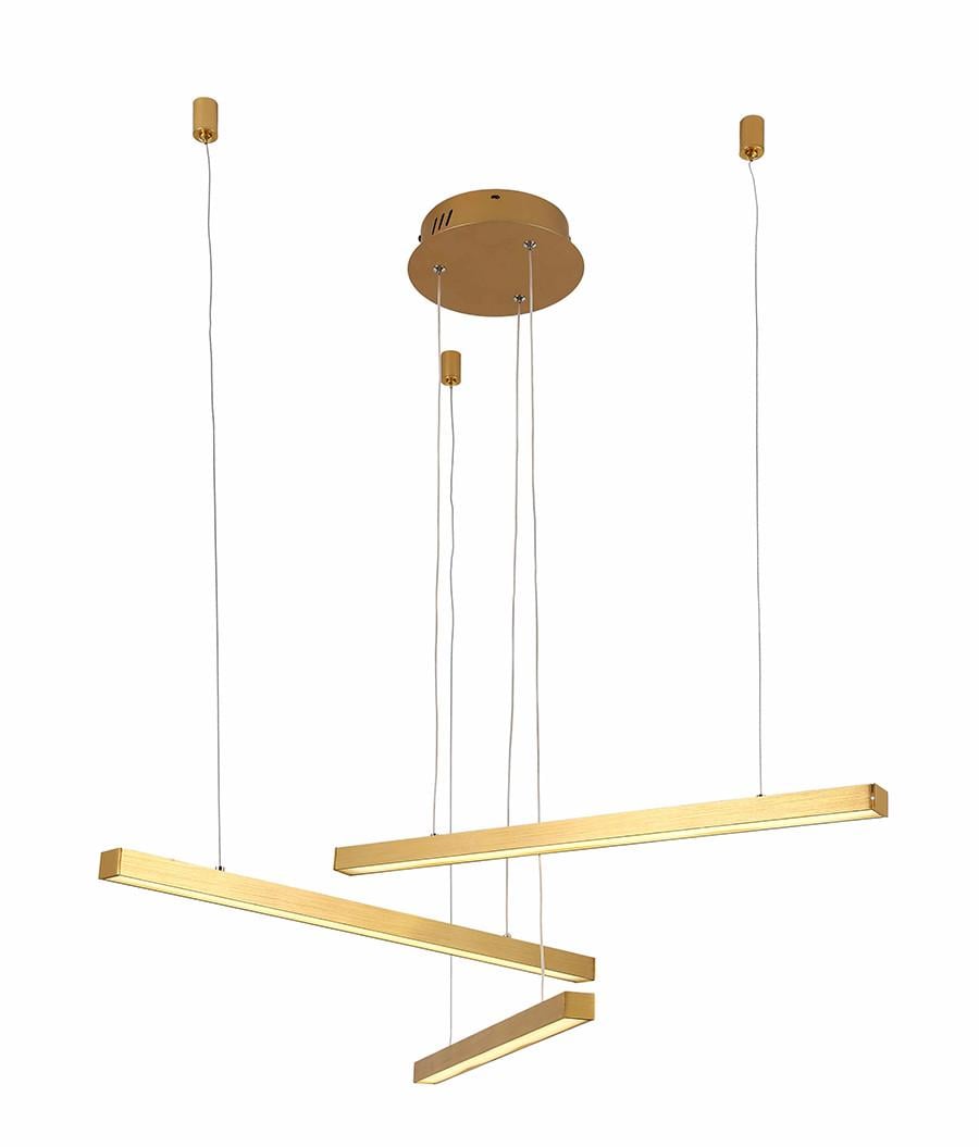 Люстра Levistella 918LP457-3 GD LED Лофт на 3 плафона 600 мм Золотой (1887932447)