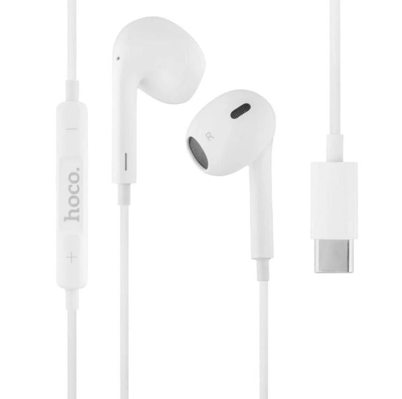 Наушники вакуумные проводные Hoco M1 Max Type-C с микрофоном проволочные 1,2 м Crystal White (536859)