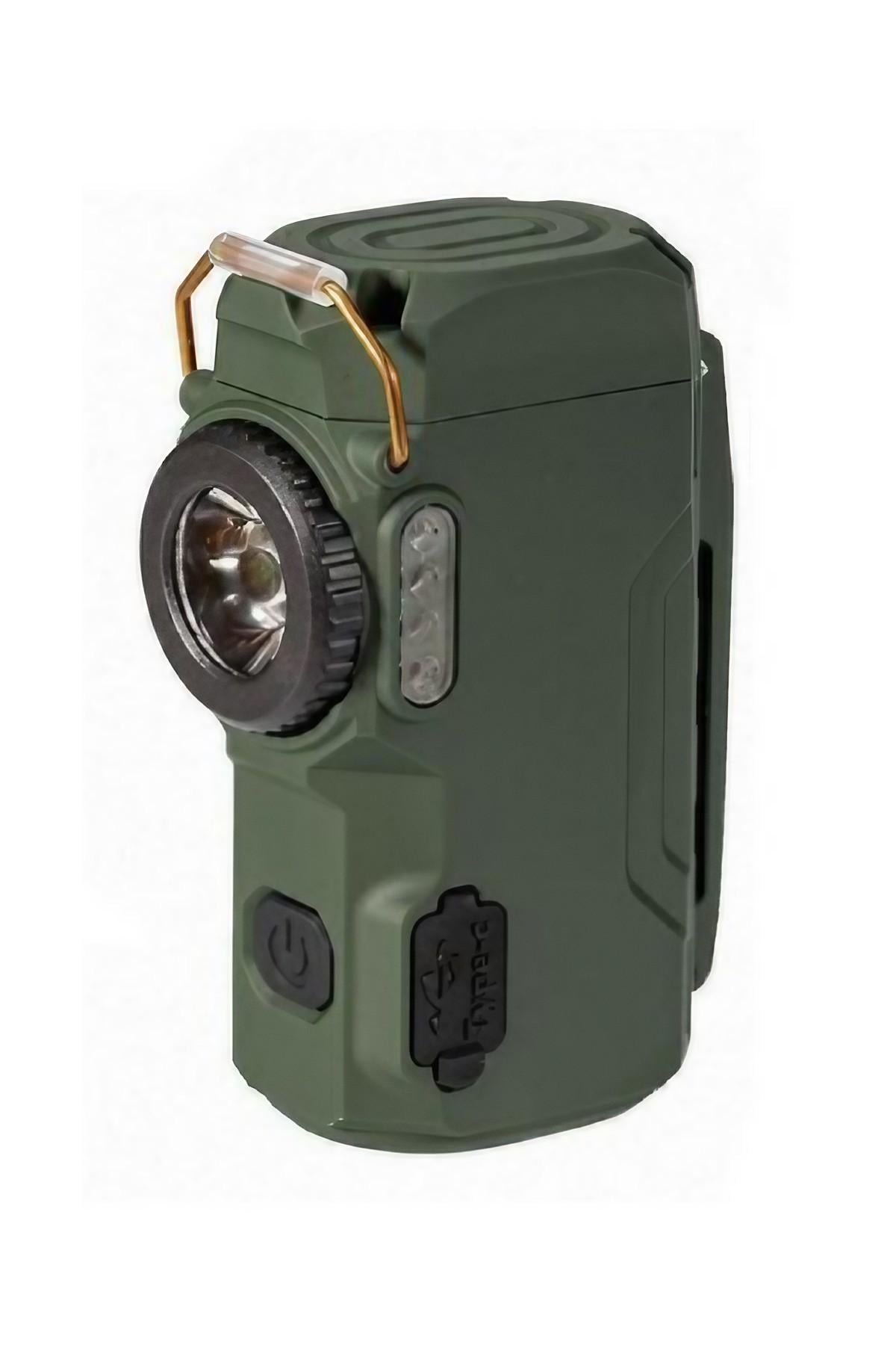 Фонарь ручной MULTIFUNCTIONAL D50-COB с зажигалкой Li-Ion Type-C Box Зеленый (00000010611)