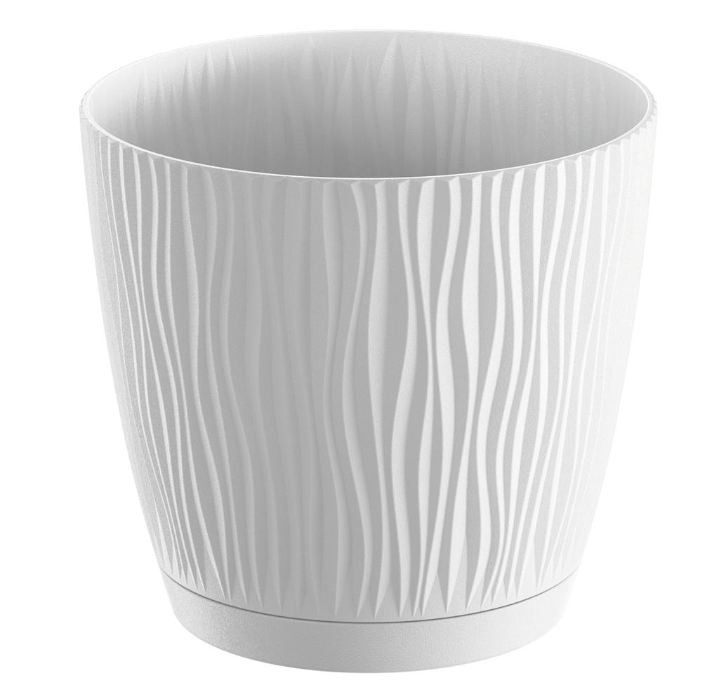 Горшок для цветов Prosperplast Sandy с подставкой Н-17,5 см Белый (26781-449)