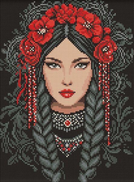 Алмазна мозаїка Незламна українка art_selena_ua 30х40 см (AMO8217)