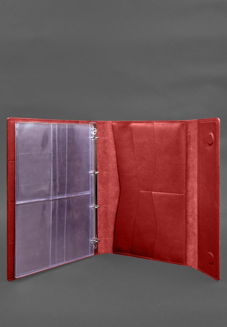 Шкіряна папка для документів сімейна А4 на сегрегаторі з файлами Червоний (A-028631) - фото 5 Шкіряна папка для документів сімейна А4 на сегрегаторі з файлами Червоний (A-028631) - фото 5